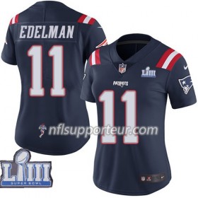 Maillot Femme New England Patriots Julian Edelman 11 Nike Bleu 2019 Super Bowl LIII 